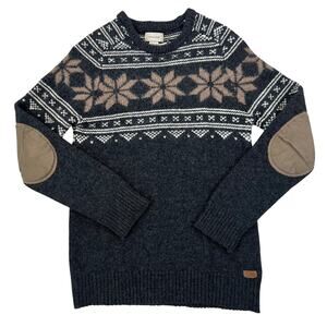 Jack and Jones Gray Brown Wool Blend Nordic Print Pullover Sweater (Sz XS)